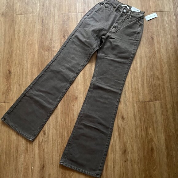 PACSUN High Rise Bootcut Denim Jeans Gunmetal Grey NWT Women’s Size 22 - Picture 1 of 7